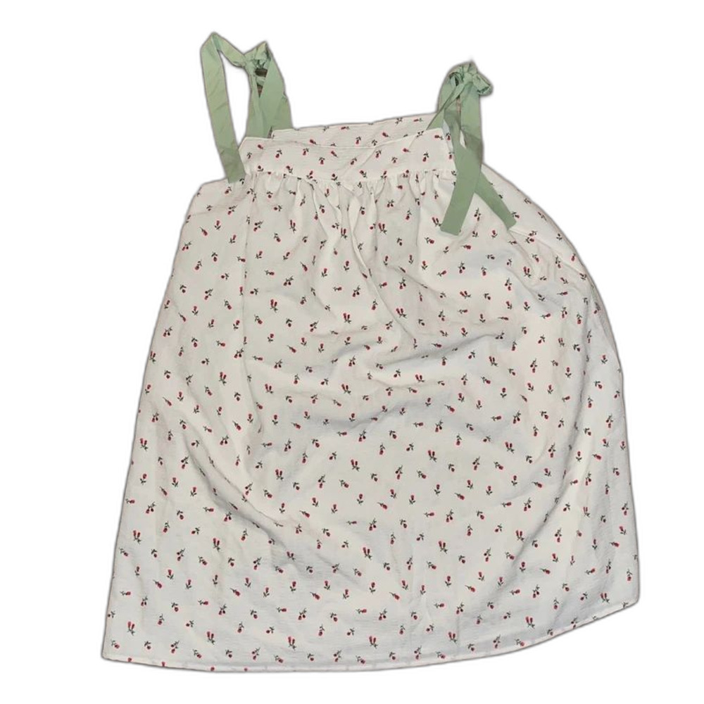 Tie shoulder flowy floral cottagecore mini dress
